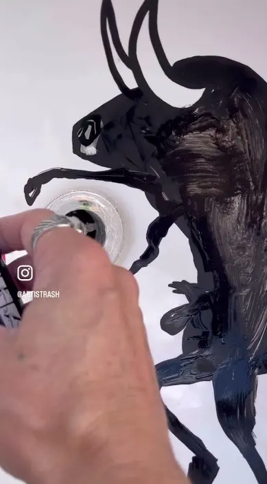 Agua bendit4 – street art in Barcelona: scene from the Art Is Trash video by Francisco de Pájaro