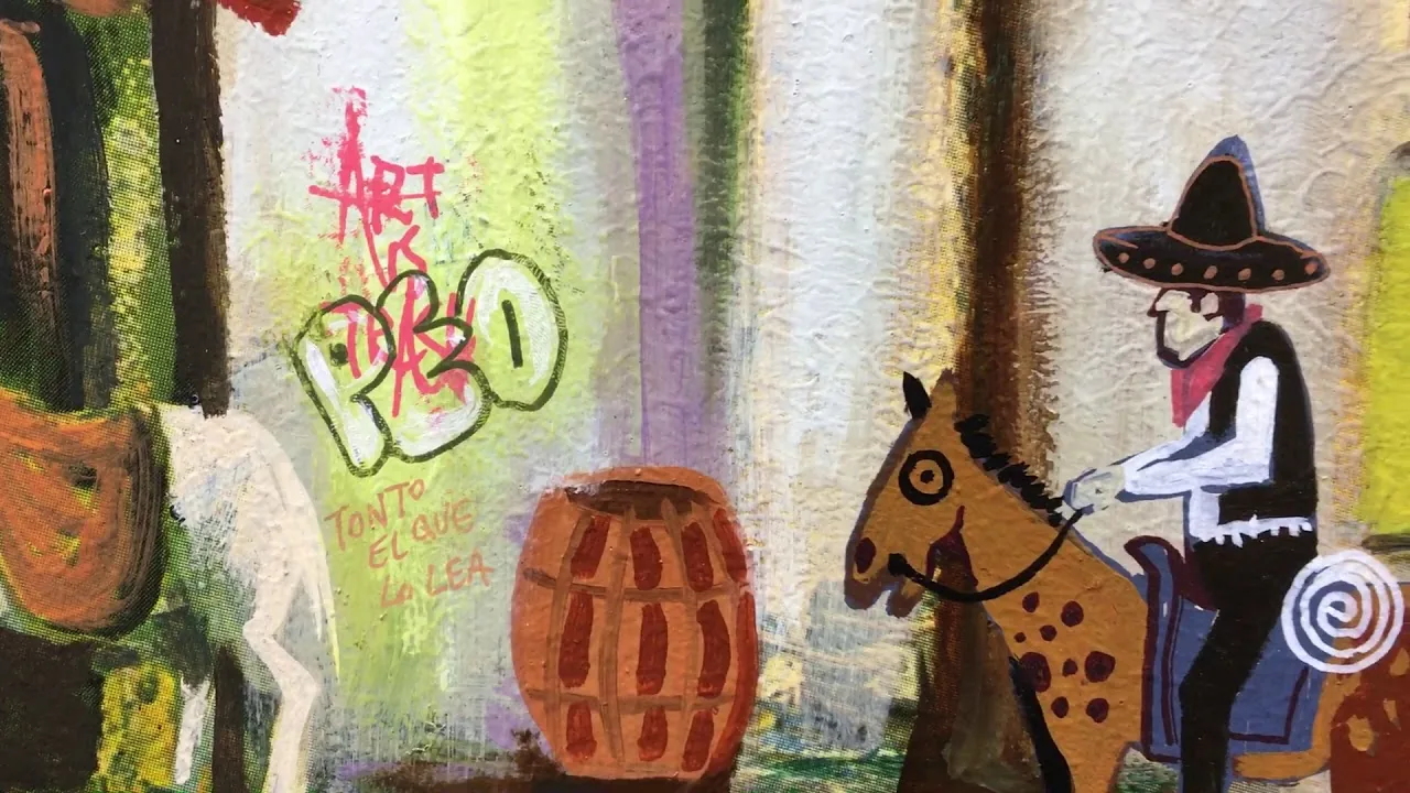 Aguascalientes – street art in Barcelona: scene from the Art Is Trash video by Francisco de Pájaro