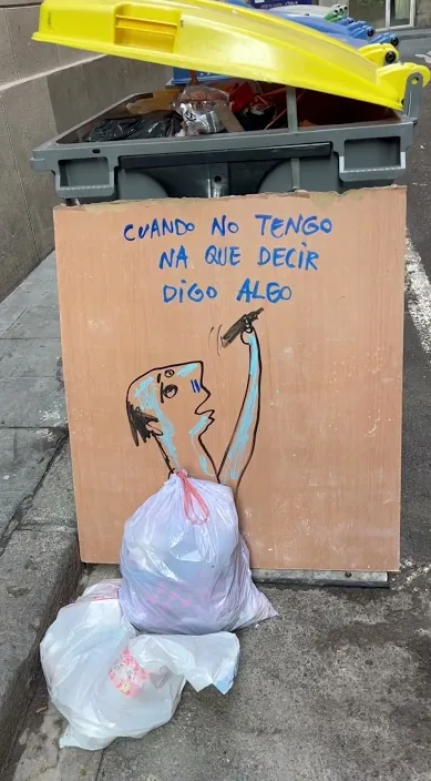 Algo – street art in Barcelona: scene from the Art Is Trash video by Francisco de Pájaro