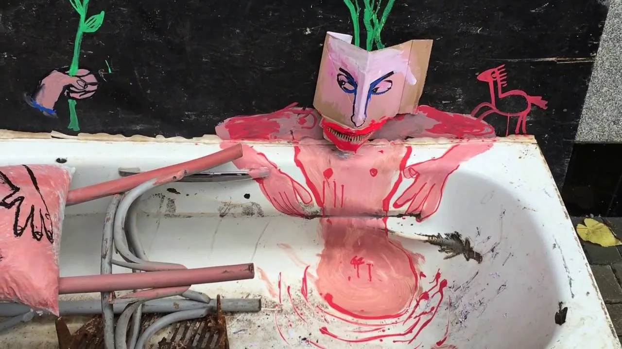– street art in Barcelona: scene from the Art Is Trash video by Francisco de Pájaro