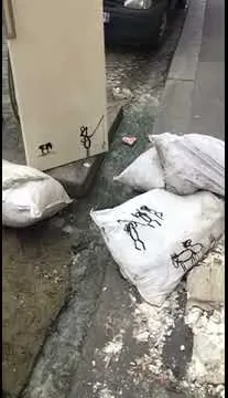  – street art in Barcelona: scene from the Art Is Trash video by Francisco de Pájaro