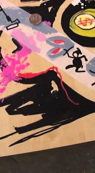  – street art in Barcelona: scene from the Art Is Trash video by Francisco de Pájaro