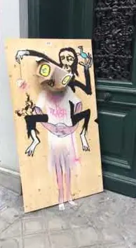 Art is Trash – street art in Barcelona: scene from the Art Is Trash video by Francisco de Pájaro