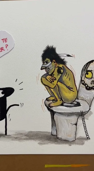 Artista ejemplar www. es – street art: scene from the Art Is Trash video by Francisco de Pájaro