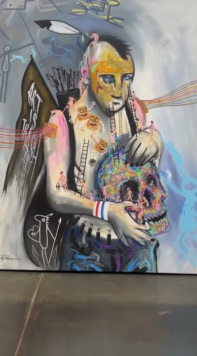 Autorretrato – street art in Barcelona: scene from the Art Is Trash video by Francisco de Pájaro