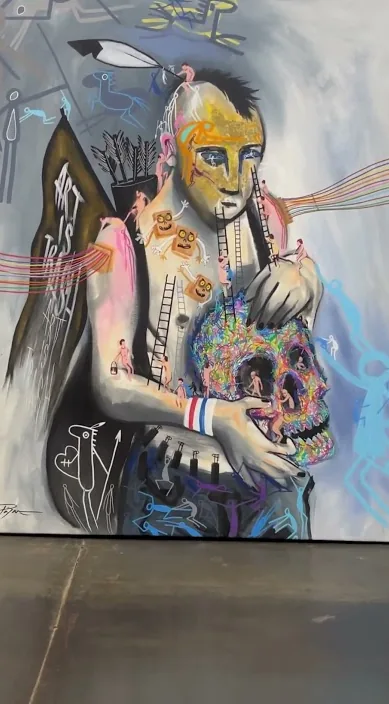 Autorretrato – street art in Barcelona: scene from the Art Is Trash video by Francisco de Pájaro