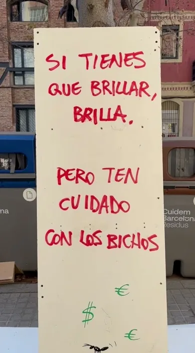 BRILLAR www. es – street art in Barcelona: scene from the Art Is Trash video by Francisco de Pájaro