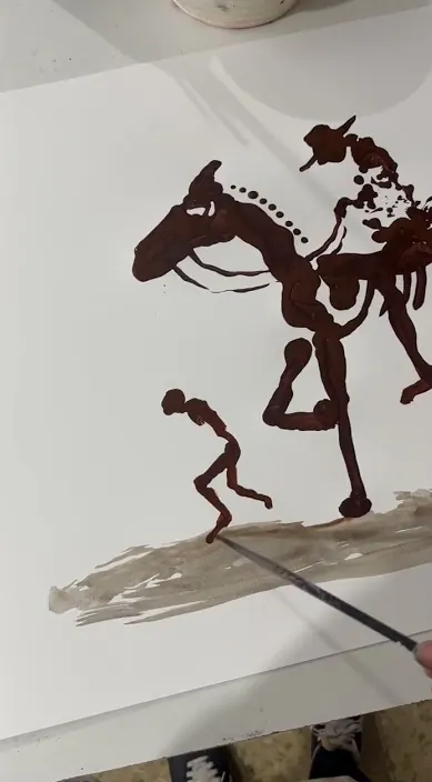 Caballero andante. es – street art: scene from the Art Is Trash video by Francisco de Pájaro