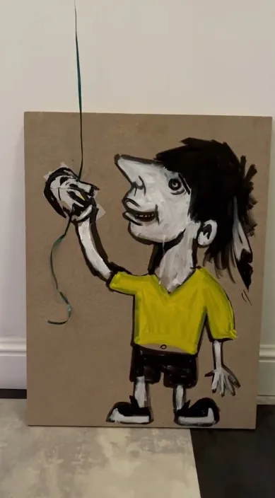 Como un niño – street art in Barcelona: scene from the Art Is Trash video by Francisco de Pájaro