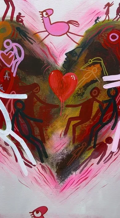 Dentro de un corazón – street art in Barcelona: scene from the Art Is Trash video by Francisco de Pájaro