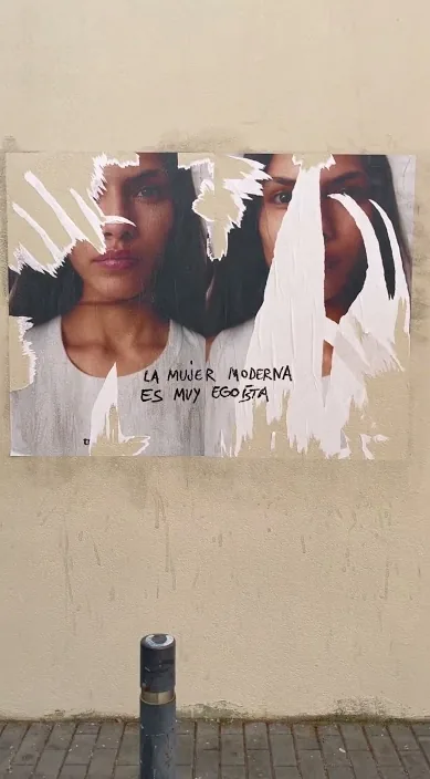 Egoísta – street art in Barcelona: scene from the Art Is Trash video by Francisco de Pájaro