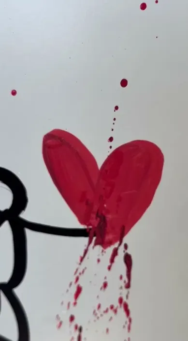 El amor – street art in Barcelona: scene from the Art Is Trash video by Francisco de Pájaro