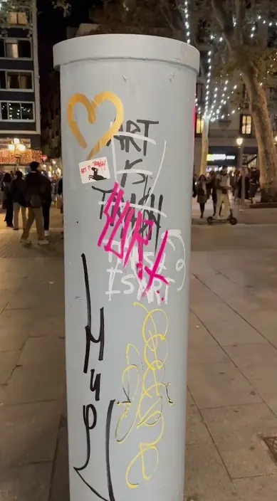 El Arte Es Basura – street art in Barcelona: scene from the Art Is Trash video by Francisco de Pájaro