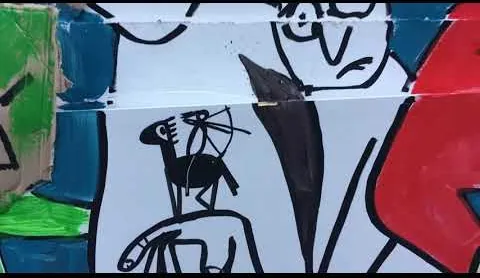 El arte es basura – street art in Barcelona: scene from the Art Is Trash video by Francisco de Pájaro