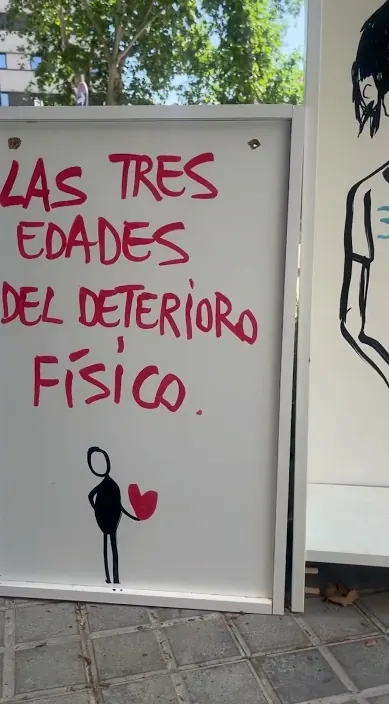 El envejecimiento – street art in Barcelona: scene from the Art Is Trash video by Francisco de Pájaro