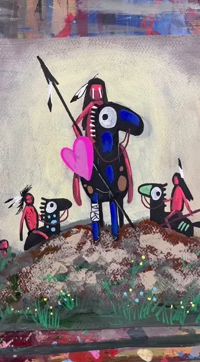 En lo alto del cerro. es – street art in Barcelona: scene from the Art Is Trash video by Francisco de Pájaro