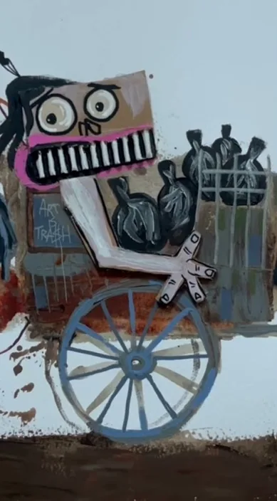 Errante – street art in Barcelona: scene from the Art Is Trash video by Francisco de Pájaro