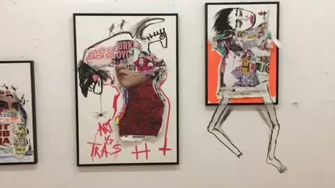 Exposición y colaboración con Balu en Barcelona – street art: scene from the Art Is Trash video by Francisco de Pájaro
