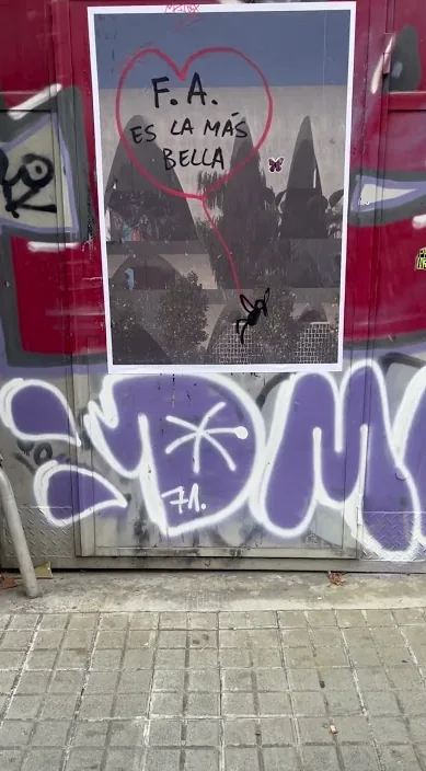 F. Azzariti – street art in Barcelona: scene from the Art Is Trash video by Francisco de Pájaro