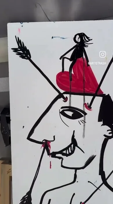 Flechazos – street art in Barcelona: scene from the Art Is Trash video by Francisco de Pájaro