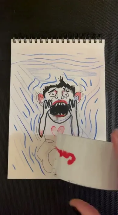 Grito – street art in Barcelona: scene from the Art Is Trash video by Francisco de Pájaro