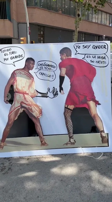 Hombre antiguo, hombre moderno es – street art in Barcelona: scene from the Art Is Trash video by Francisco de Pájaro