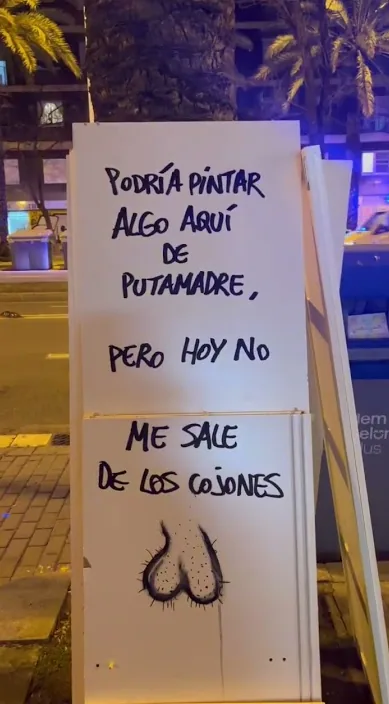 Hoy no me sale es – street art: scene from the Art Is Trash video by Francisco de Pájaro