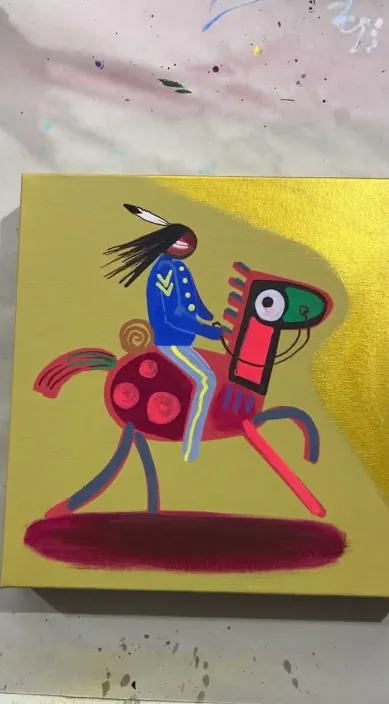 Indios es – street art in Barcelona: scene from the Art Is Trash video by Francisco de Pájaro