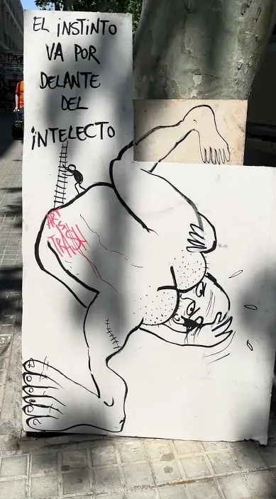 INSTINTO #art #franciscodepajaro #arteurbano #arte Instinto – street art in Barcelona: scene from the Art Is Trash video by Francisco de Pájaro