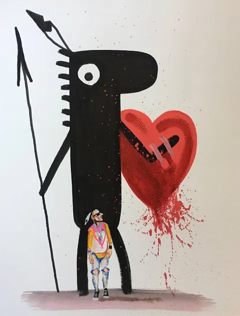 Into the light of a dark black night. Into the light of a dark black night – street art in Barcelona: scene from the Art Is Trash video by Francisco de Pájaro