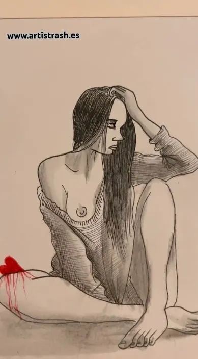 La soledad de una mujer – street art in Barcelona: scene from the Art Is Trash video by Francisco de Pájaro