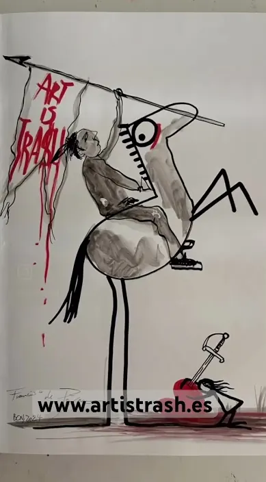 Mi autobiografía artística – street art in Barcelona: scene from the Art Is Trash video by Francisco de Pájaro