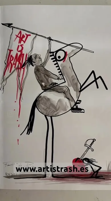 Mi autobiografía artística – street art in Barcelona: scene from the Art Is Trash video by Francisco de Pájaro