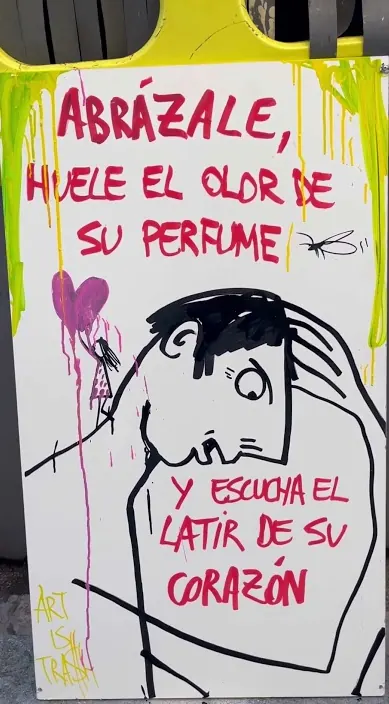 Mujer – street art in Barcelona: scene from the Art Is Trash video by Francisco de Pájaro