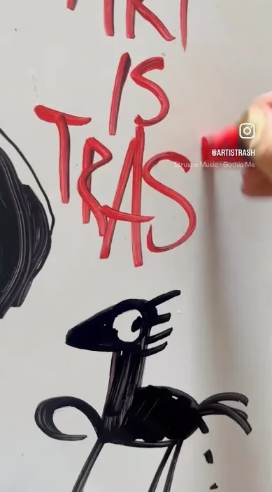 Pinto lo que veo – street art in Barcelona: scene from the Art Is Trash video by Francisco de Pájaro