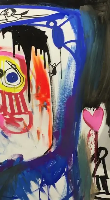 Pintura en el estudio – street art in Barcelona: scene from the Art Is Trash video by Francisco de Pájaro