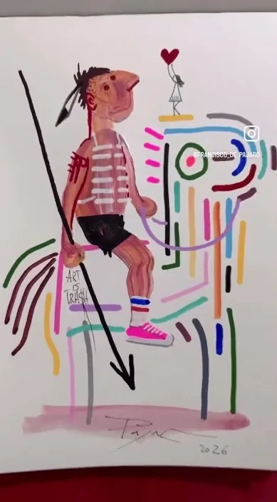 Quiéreme – street art in Barcelona: scene from the Art Is Trash video by Francisco de Pájaro