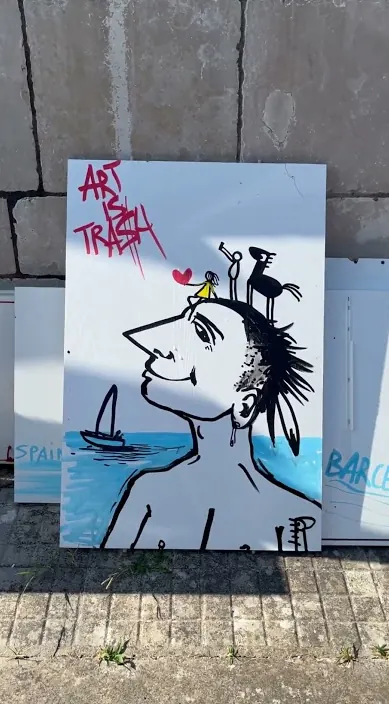 Salento – street art in Barcelona: scene from the Art Is Trash video by Francisco de Pájaro