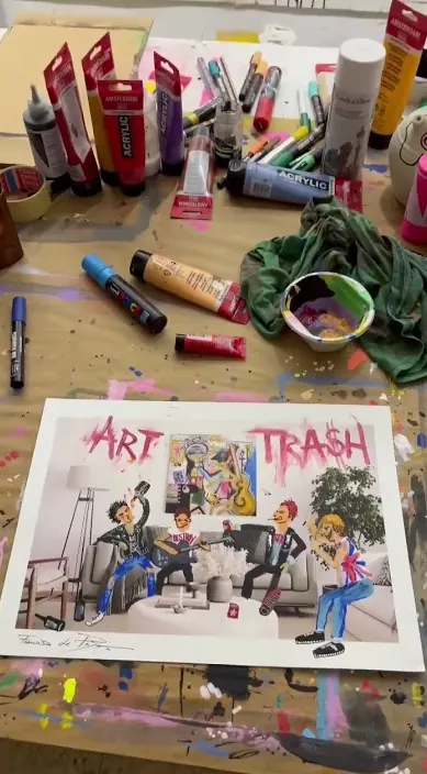 Sex Pistols trash – street art in Barcelona: scene from the Art Is Trash video by Francisco de Pájaro