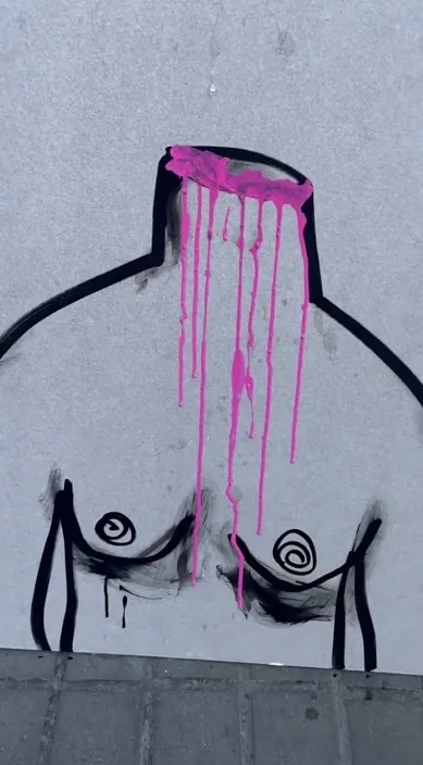 Silencio – street art in Barcelona: scene from the Art Is Trash video by Francisco de Pájaro