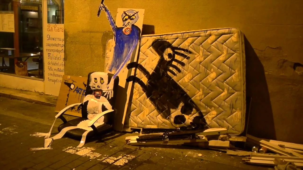 Street Art Mecca – street art in Barcelona: scene from the Art Is Trash video by Francisco de Pájaro