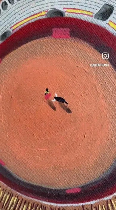 TORERO #franciscodepajaro #art #arteurbano Torero – street art in Barcelona: scene from the Art Is Trash video by Francisco de Pájaro
