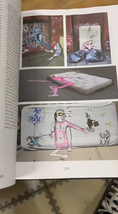 www. es – street art: scene from the Art Is Trash video by Francisco de Pájaro