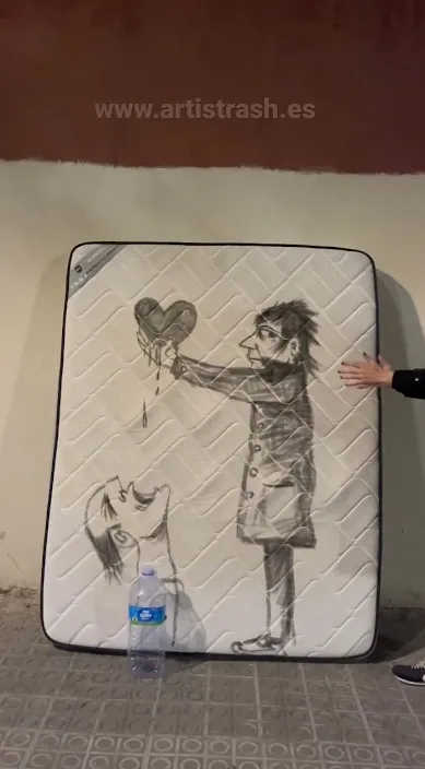 Yo – street art in Barcelona: scene from the Art Is Trash video by Francisco de Pájaro
